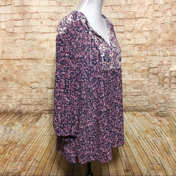 Chaps Printed Peasant Blouse - Picture 4 of 8